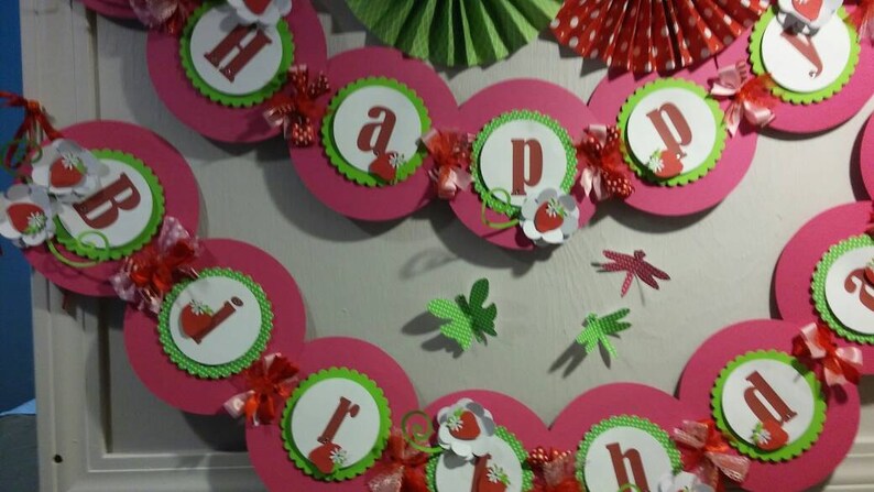 xl strawberry happy birthday banner birthday baby shower