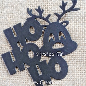 10 Christmas Die Cut, HO HO HO Die Cut, Scrapbooking, Handmade Cards