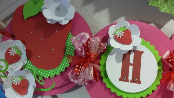 Xl Strawberry Happy Birthday Banner Birthday Baby Shower Etsy