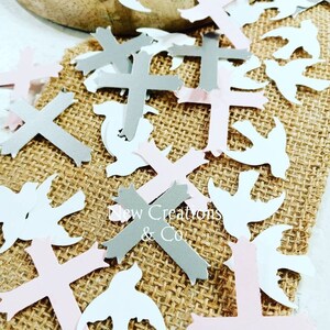 150 Cross Confetti,Christening Decor, Fitst Communion, Baptism, Confirmation Party Decorations