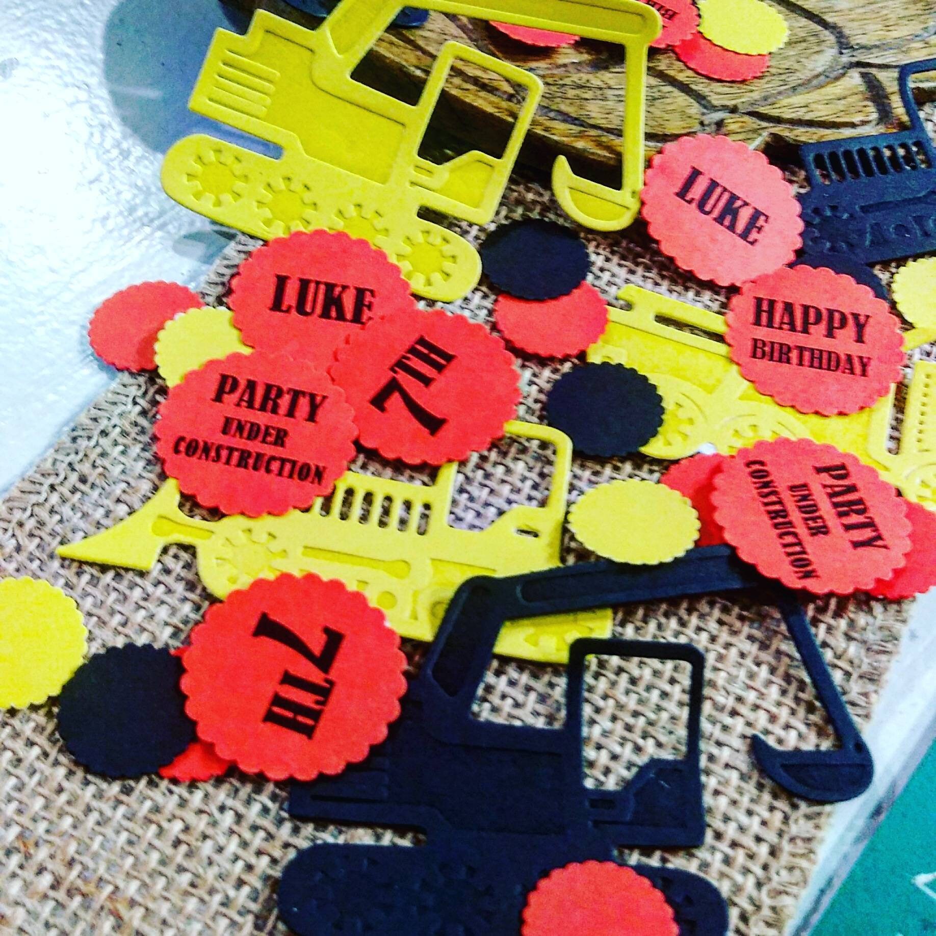 300 Construction Truck Confetti Personalized Construction Birthday Party Decorations