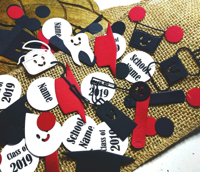 300 Personalize Dental Graduation Confetti, Dentist Graduation, Party Decorations Shown colors