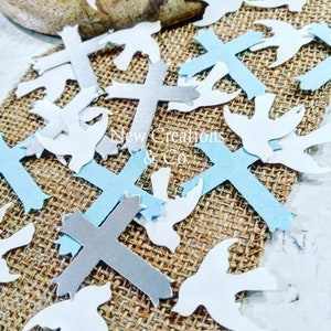 150 Cross Confetti, Christening Decor, First Communion, Easter, Baptism, Confirmation Party
