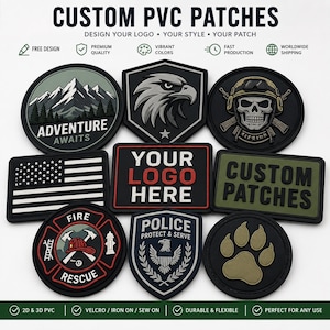 Custom PVC Patches: Personalized Logo, 2D/3D Rubber, Velcro/Iron-On Backing
