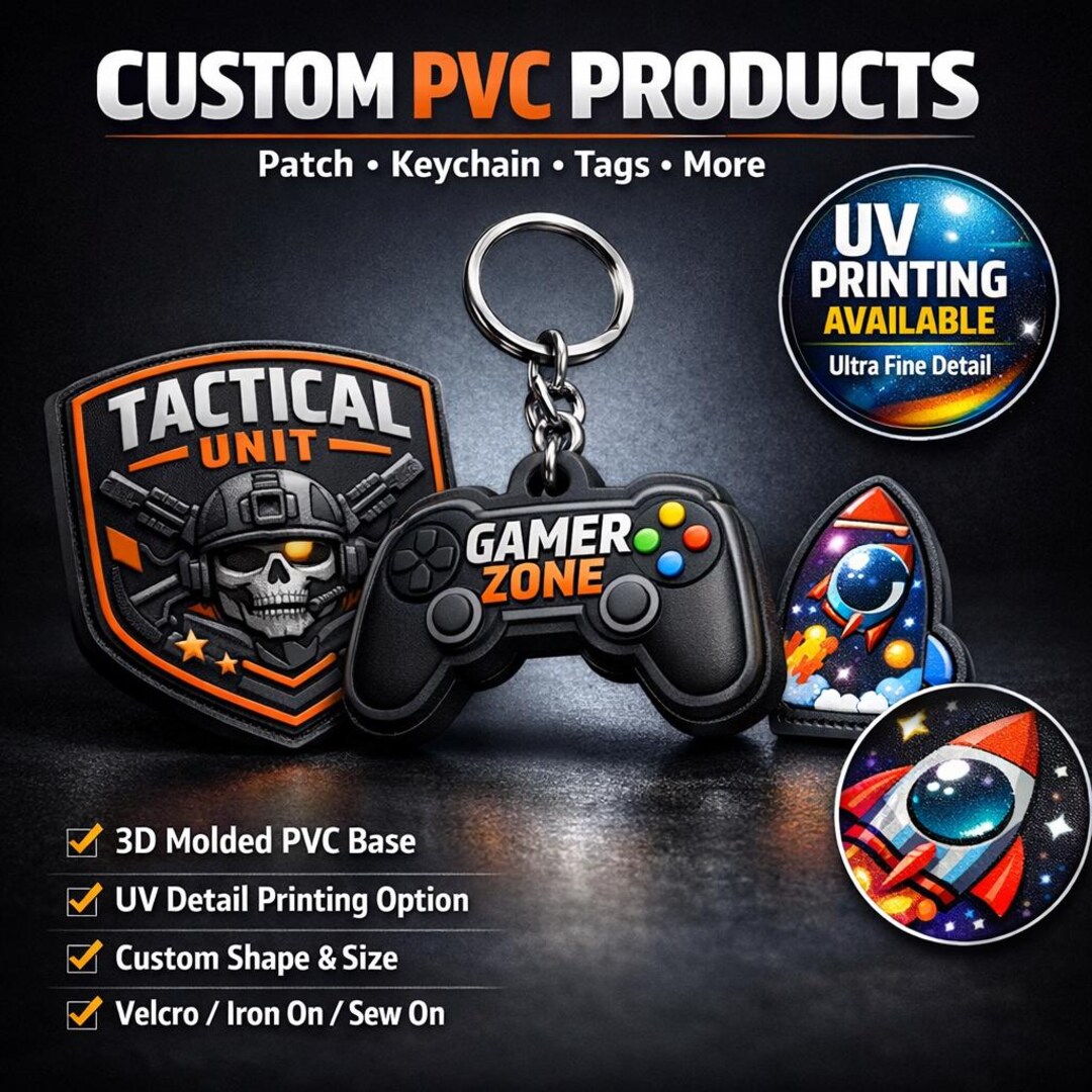 Playstation Pvc Patch Custom 3D Molded PVC Patch – UV Printed Logo, Velcro/sew-on Option - Etsy