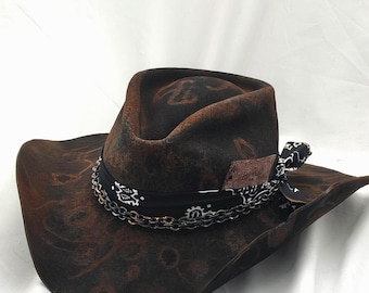 Handmade Distressed Custom Cowboy Hat: Make According To The Picture