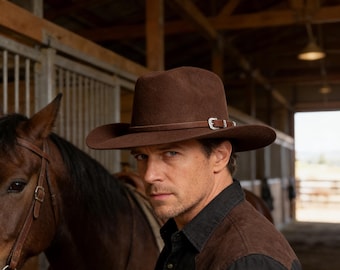 Handmade Wool Cowboy Hat, Yellowstone Cowboy Hat, Western Cowboy Hat, Wide Birm Hat