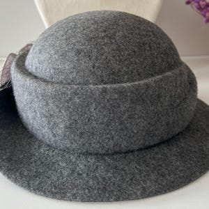 Wool Felt Hat for Women Elegant Vintage Fedora hat Spring Short-Brimmed Rose Hat Wedding Hat Church Formal Hat Vintage Cloche Hat image 7