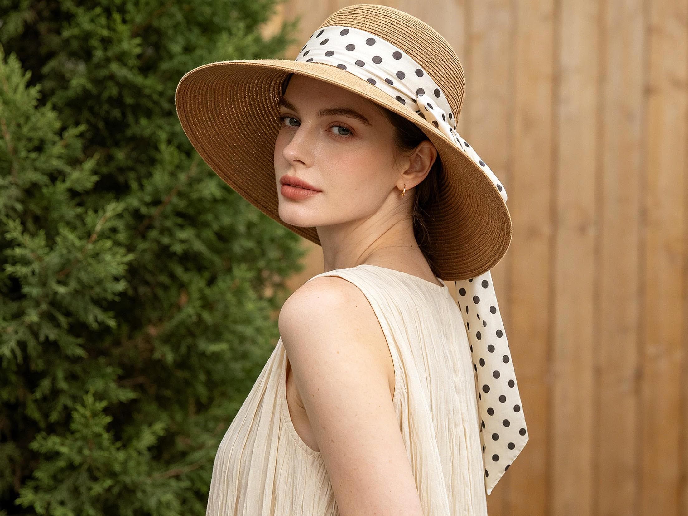 Straw Polka Dot Hat - Etsy