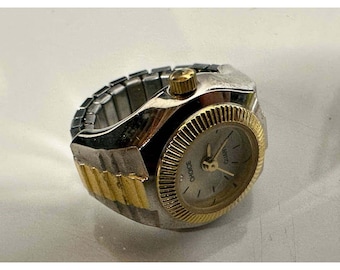 Choice Quartz Ring Watch Two Tone Adjustable Untested 056 (5)