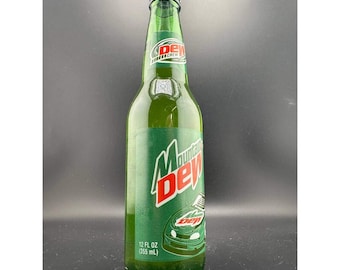 Vintage Mountain Dew Dew Crew NASCAR 12oz Green Glass Bottle - 012 (26)