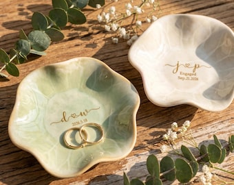 Schmucktablett, personalisierte gravierte Keramikschmuckschale, benutzerdefinierte Ringkeramikschale, Schmuckhalter mit Namen, Brautjungfer Geschenk, Hochzeitsgeschenk