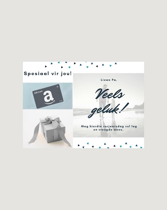 Canva Birthday Card Template (Digital Download) Afrikaans