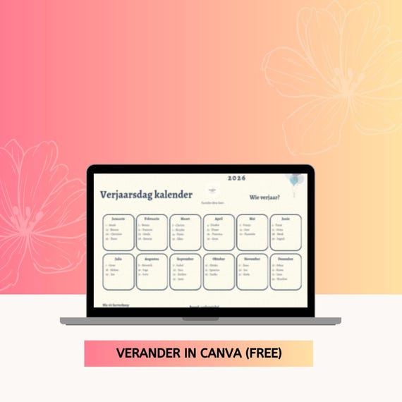 Digitale verjaarsdag kalender