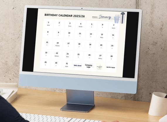 Digital Birthday calendar