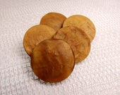 Caramel Ripple 7 8 quot (22mm) Caramel Brown Buttons - Set of 5 Vintage New Old Stock Matching Buttons