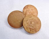 Caramel Ripple Large 1-1 16 quot (42mm) Caramel Brown Buttons - Set of 3 Vintage New Old Stock Matching Buttons