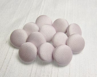 Palest Lavender: 7/16" (11mm) Fabric-Covered Pad Shank Buttons • Set of 12 New / Unused Matching Buttons