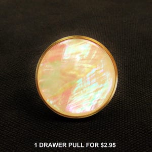 Pearlized Drawer Pull: 1-1/4" (31mm) Decorative Metal Drawer Pull / Knob - New / Unused
