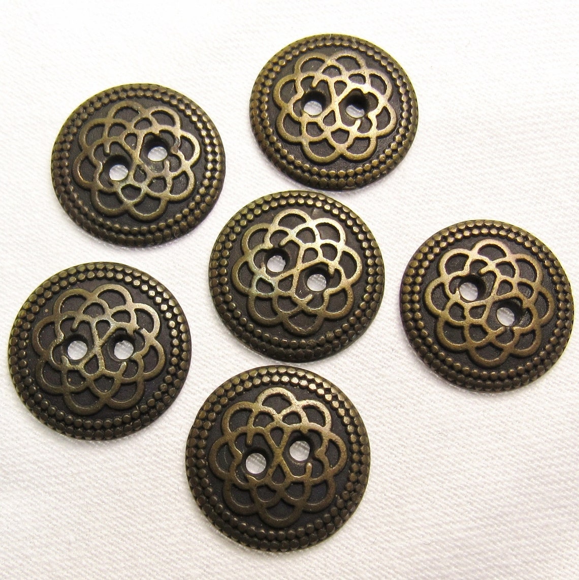 Loops & Loops 11/16 18mm Antiqued Brass Metal Buttons Etsy