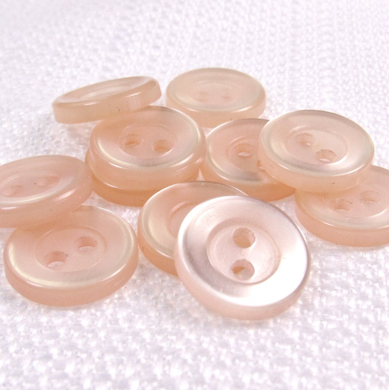 Palest Pink: 1/2 13mm Glossy Light Pink Buttons Set of 11 Vintage New Old Stock Matching Buttons image 3