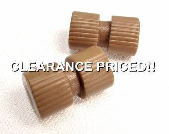 CLEARANCE! Caramel Toggles: 1/2" (13mm) x 7/8" (22mm) Tan Toggle-Style Buttons • Set of 2 Vintage Matching Buttons