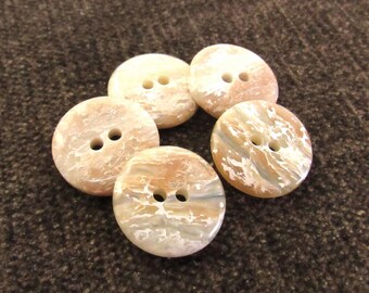 Sand & Waves: 3/4" (19mm) Iridescent Marbled Buttons • Set of 5 New Unused Buttons