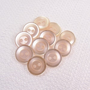 Palest Pink: 1/2 13mm Glossy Light Pink Buttons Set of 11 Vintage New Old Stock Matching Buttons image 1