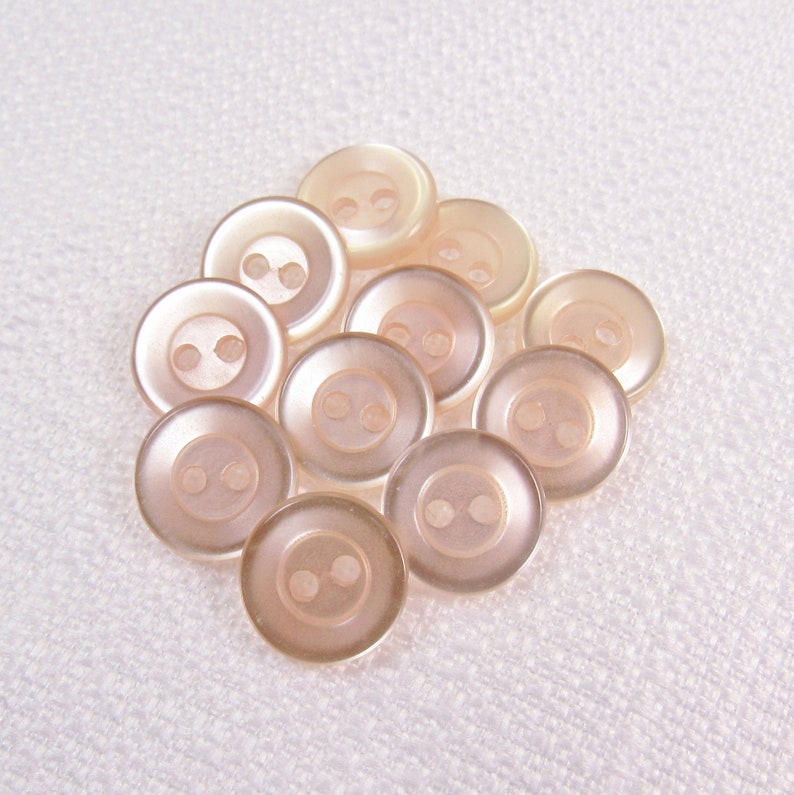 Palest Pink: 1/2 13mm Glossy Light Pink Buttons Set of 11 Vintage New Old Stock Matching Buttons image 1