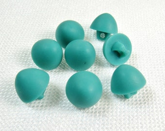 Matte Turquoise: 7/16" (11mm) Tall Domed Buttons • Set of 8 Vintage New Old Stock Matching Buttons