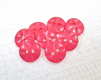 Cerise Glow: 7/16" (11mm) Dark Pink Buttons • Set of 8 Matching Buttons