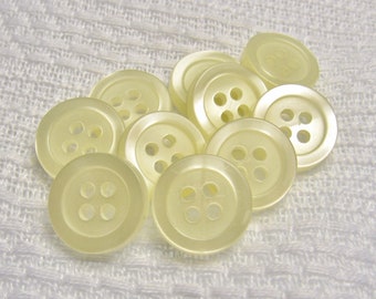 Off-White Shimmer: 1/2" (13mm) Lustrous Off-White Shirt Buttons • Set of 10 New / Unused Matching Buttons