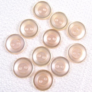 Palest Pink: 1/2 13mm Glossy Light Pink Buttons Set of 11 Vintage New Old Stock Matching Buttons image 2