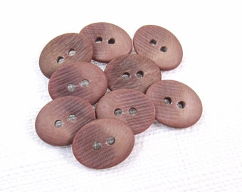 Faded Rose: 5/8" (15mm) Wide x 7/16" (11mm) High Variegated Buttons • Set of 9 Vintage New Old Stock Buttons