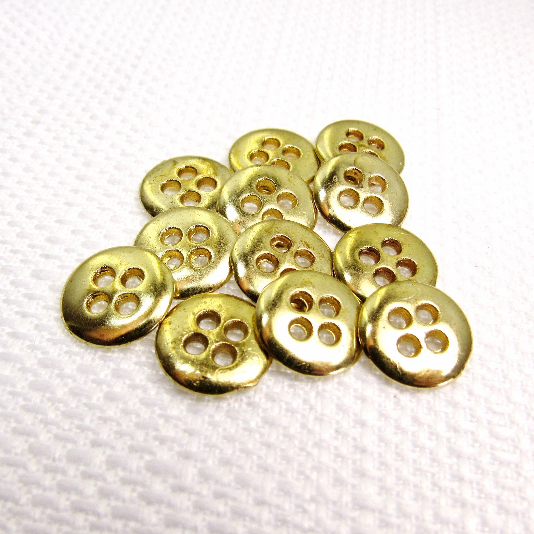 Vintage Style Button Magnets Metallic Set of 12 Extra STRONG