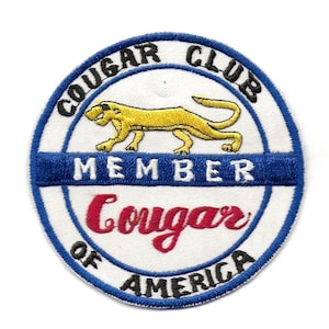 Vintage Patch: 1980 Cougar Club of America Sew-On Patch ~ New / Never Used