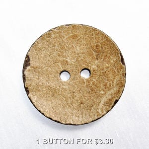 Nature's Decoration: Large 2" (50mm) Coconut Shell Button ~ New / Unused Button