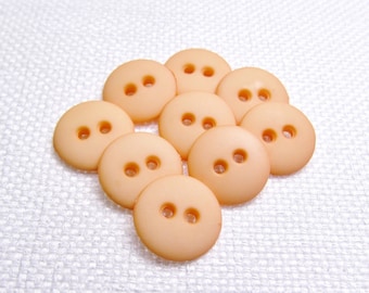 Simple Apricot: 7/16" (11mm) Pale Orange Buttons • Set of 9 New Old Stock Matching Buttons