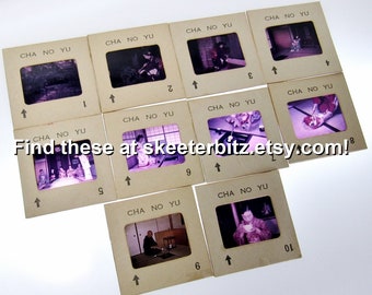 1950's Japan: Vintage Color Photographic Slides • Set of 10 Kõon Bunka Lab Tea Ceremony (Cha No Yu) Scenes ~ Free Shipping!