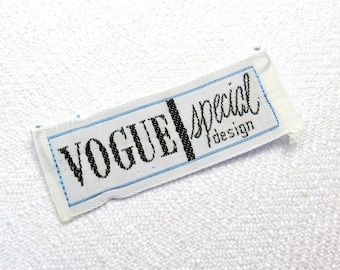 Sew-In Label: 2-3/8" x 8/8" Fabric Label ~ New / Unused 1960's Vintage Label
