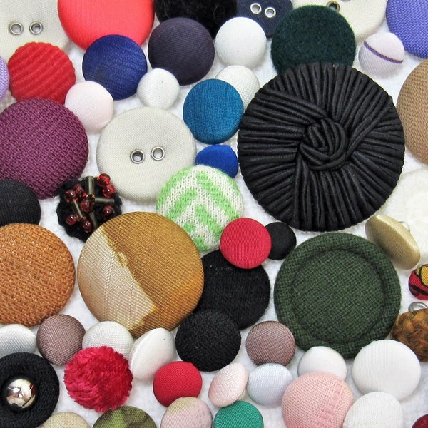 The Covered Button Assortment: A Variety Mix of 75 Vintage-to-Contemporary Fabric Covered Buttons ~ All Buttons Included As Shown