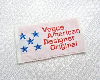 Sew-In Label: 2-1/16" x 1-1/8" Fabric Label ~ New / Unused 1970's Vintage Label