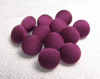 Very Bold Magenta: 3/8" (10mm) Fabric-Covered Pad Shank Buttons • Set of 12 New / Unused Matching Buttons