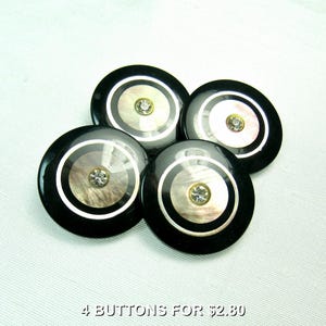 Deep Hunter Green with Sparkle: 7/8" (22mm) Decorative Buttons • Set of 4 Vintage New Old Stock Buttons