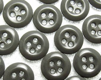 Charcoal Gray: 9/16" (14mm) Buttons • Set of 22 New / Unused Matching Buttons