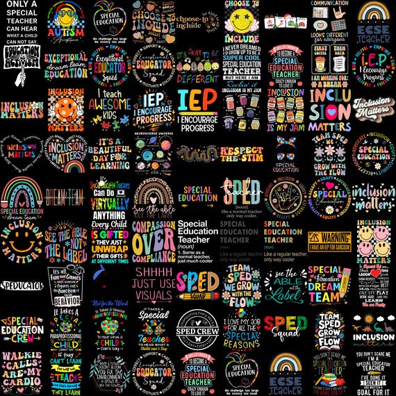 80+ Special Education Png, Sped Teacher Png Bundle, Sped Shirt Png, Sped Png, Back To School Png, Png Files For Cricut, Instant