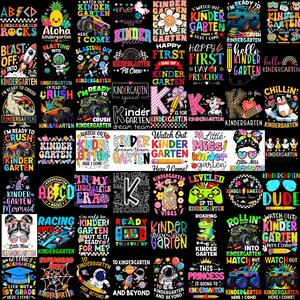 School Grades PNG Bundle, Pre K to 4th Grade Shirt Designs, Back to School Grade Level PNG Bundle for Students Teachers image 4