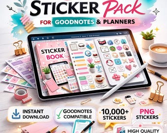 10,000+ Digital Sticker Mega Bundle for Goodnotes, iPad & Digital Planners