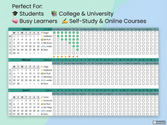 Habit Tracker Printable PDF – Minimal Monthly & Daily Planner for Students | Instant Download
