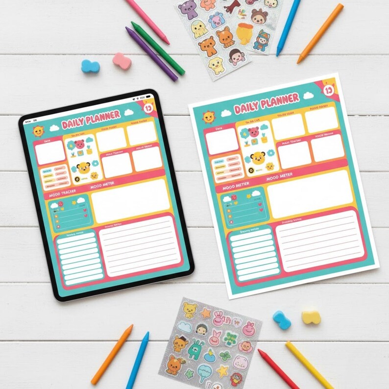 Fun Creative Kids Planner – Printable Daily, Weekly Monthly Organizer ...